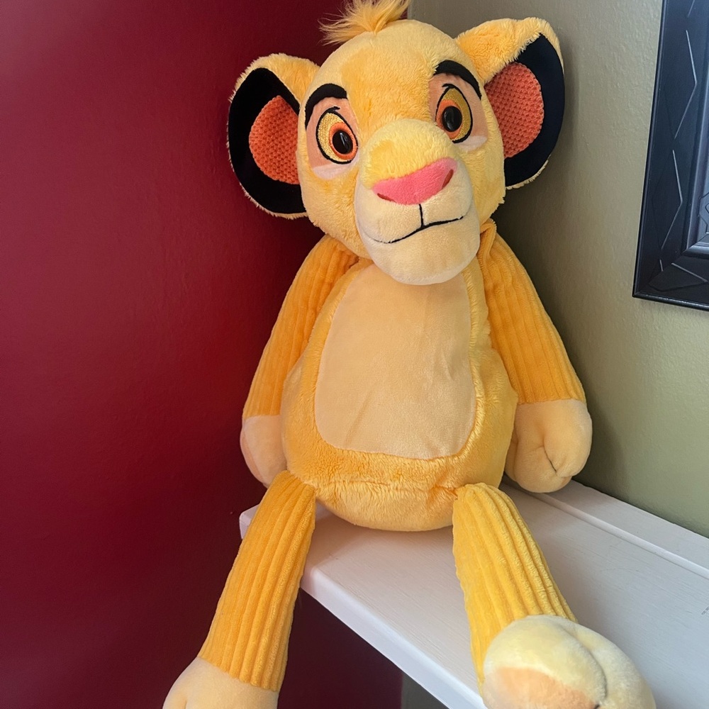 Scentsy Yellow Plush Lion Stuffed Animal with Pink Nose